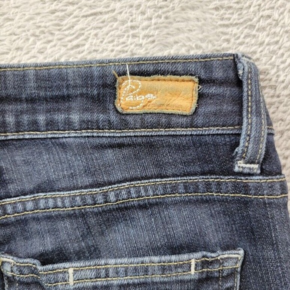 Paige Jeans Womens 27X30 Blue Straight Low Rise Dark Wash‎ Stretch Denim - Picture 9 of 14